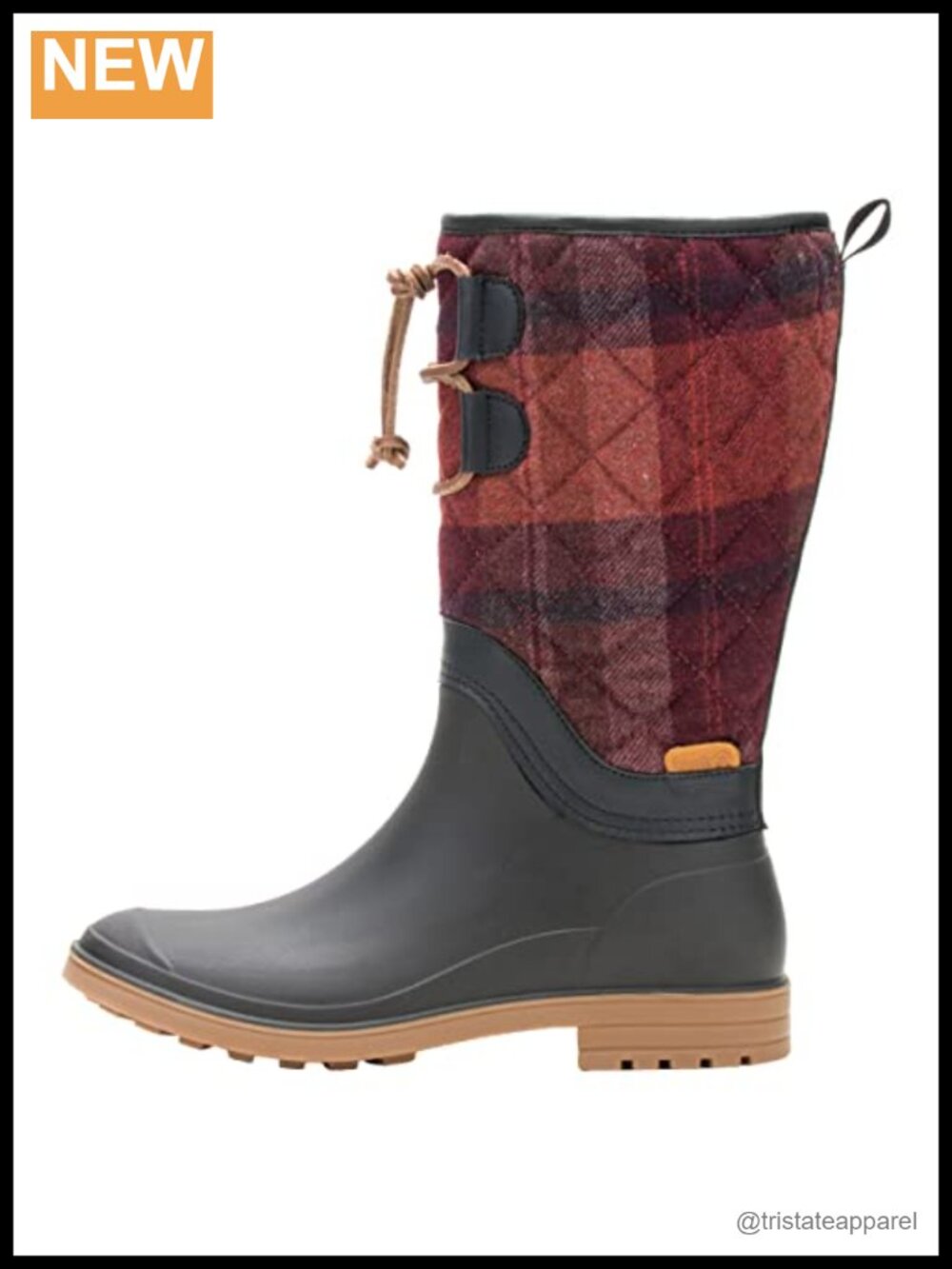 Kamik Abigail Women's Water Resistant Fleece Lined Lace Up Mid Calf Rain Boots